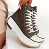 Adult Women's Viscose High-top Platform Solid Color Canvas Shoes