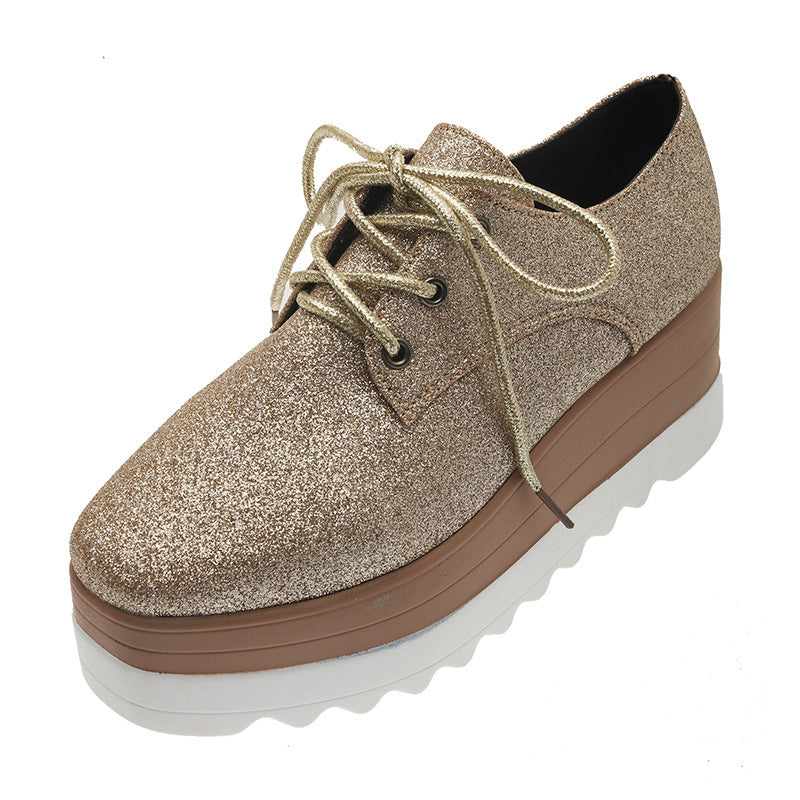 New British Style Sponge Cake Women's Thick-soled College Style Casual Shoes Soft Girl Increased