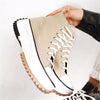 Adult Women's Viscose High-top Platform Solid Color Canvas Shoes