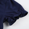 Preppy Style Bow Tie Lace-up Puff Sleeve T-shirt Age-reducing Slim Fit Pullover Lapel Bottoming Short Top