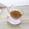 Cat Bowl Double Bowl Oblique Mouth Transparent Double Bowl Neck Non-Ceramic Pet Bowl