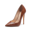 Snake skin Grey Pink women's single shoes