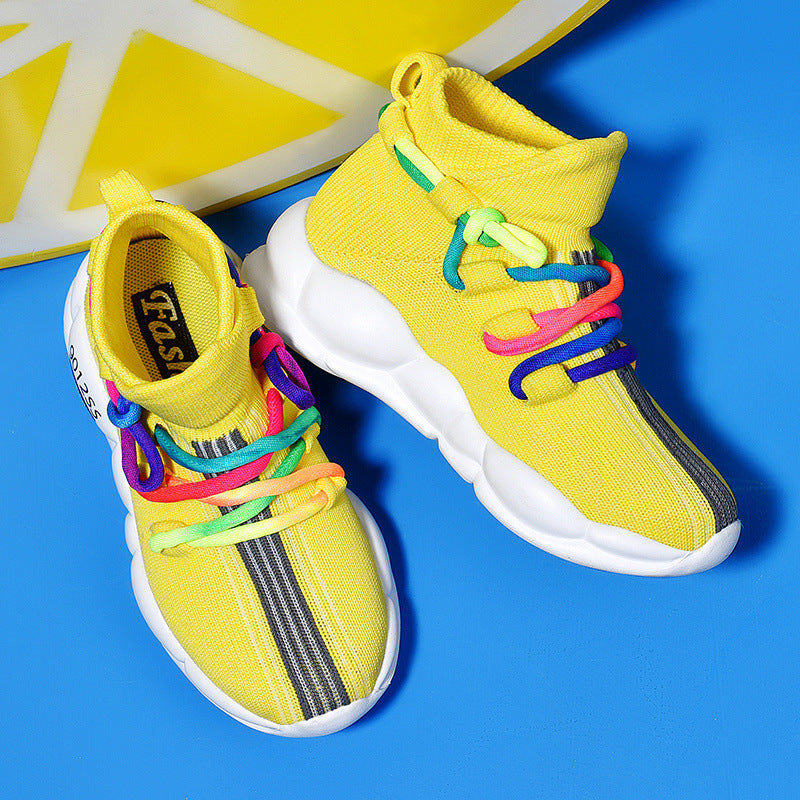 Children's Sports Knitted Breathable Student Casual Shoes