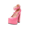 Women's Patent Leather Chunky High Heels