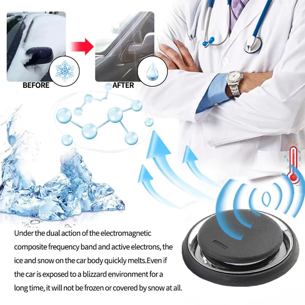 New Electromagnetic Ice Melting Deicer Solar Power Supply Molecular Car Antifreeze Tools Portable Snow Remover for Winter