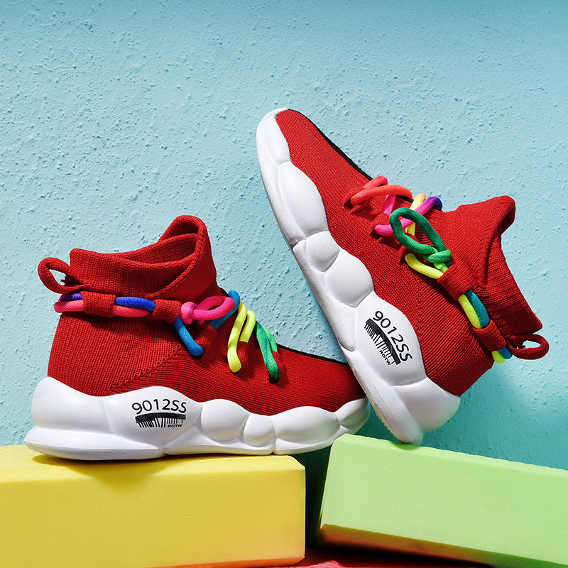 Children's Sports Knitted Breathable Student Casual Shoes