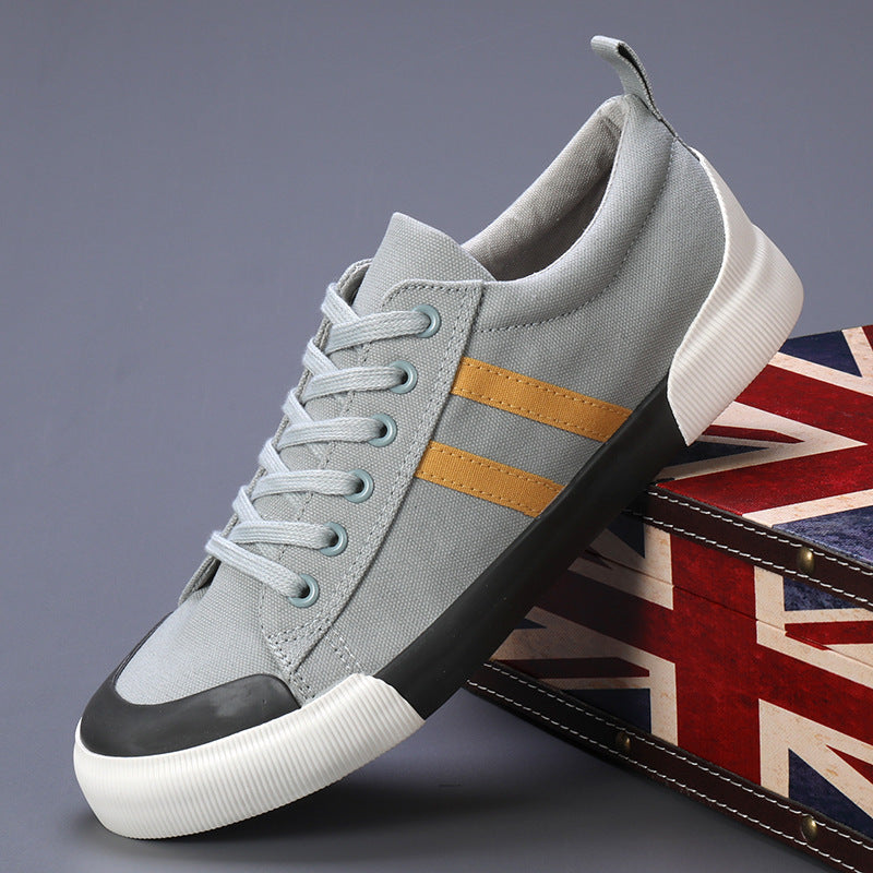 Autumn Men's Shoes New Breathable Canvas Shoes Korean Style Versatile Casual Low-top Flat