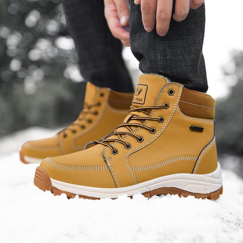 Men Boots Winter Snow Super Warm Boots Leather Non-Slip
