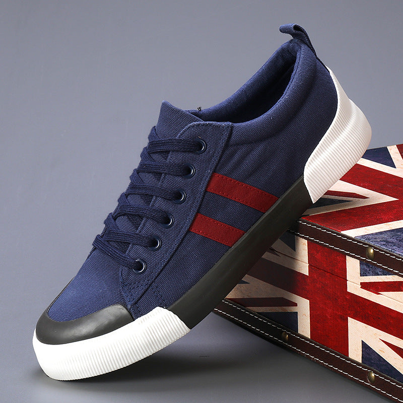 Autumn Men's Shoes New Breathable Canvas Shoes Korean Style Versatile Casual Low-top Flat