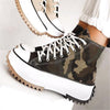 Adult Women's Viscose High-top Platform Solid Color Canvas Shoes
