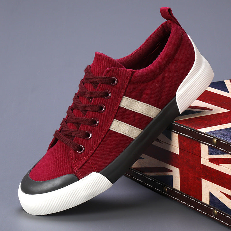 Autumn Men's Shoes New Breathable Canvas Shoes Korean Style Versatile Casual Low-top Flat
