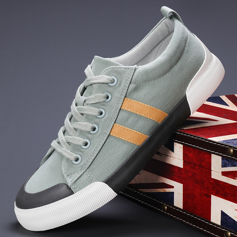 Autumn Men's Shoes New Breathable Canvas Shoes Korean Style Versatile Casual Low-top Flat