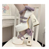 Square Toe Single Shoes With Hollowed-out Flat Buckle