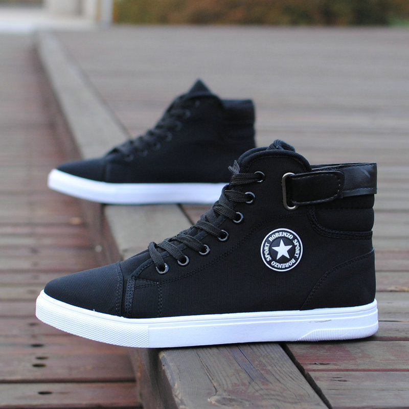 Men's High-top Canvas Shoes Fashionable Breathable