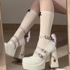 Square Toe Single Shoes With Hollowed-out Flat Buckle