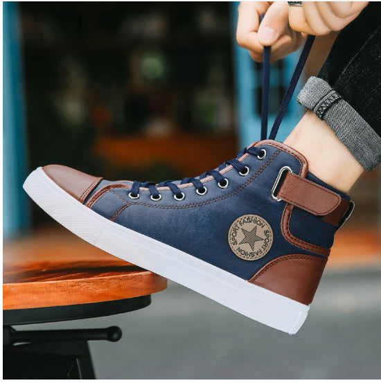 Men's High-top Canvas Shoes Fashionable Breathable