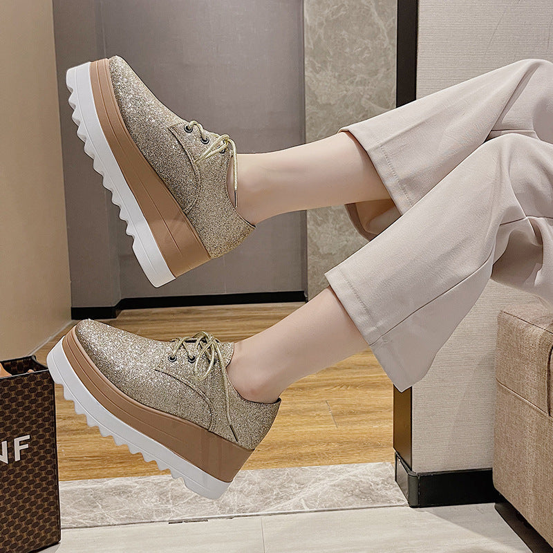 New British Style Sponge Cake Women's Thick-soled College Style Casual Shoes Soft Girl Increased