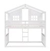 Bunk House Bed With Ladder, Wooden Bed - White
