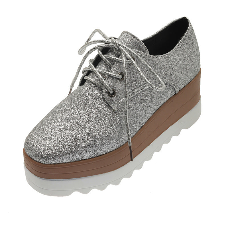 New British Style Sponge Cake Women's Thick-soled College Style Casual Shoes Soft Girl Increased