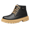 Fall and Winter High-Ankle Leather Casual Shoes Boots Men Waterproof Outdoor British Retro Waterproof Outdoor Work Clothes Elevator Shoes