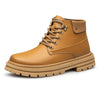 Fall and Winter High-Ankle Leather Casual Shoes Boots Men Waterproof Outdoor British Retro Waterproof Outdoor Work Clothes Elevator Shoes