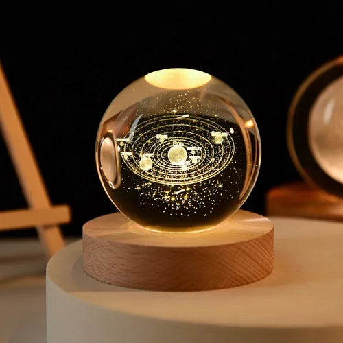 Aesthetic Moon Crystal Sphere Creative Clear Glass Galaxy Globe Night