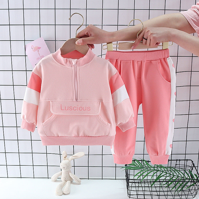 Spring And Autumn Women's Two-piece Baby Clothes Spring Style Western Style