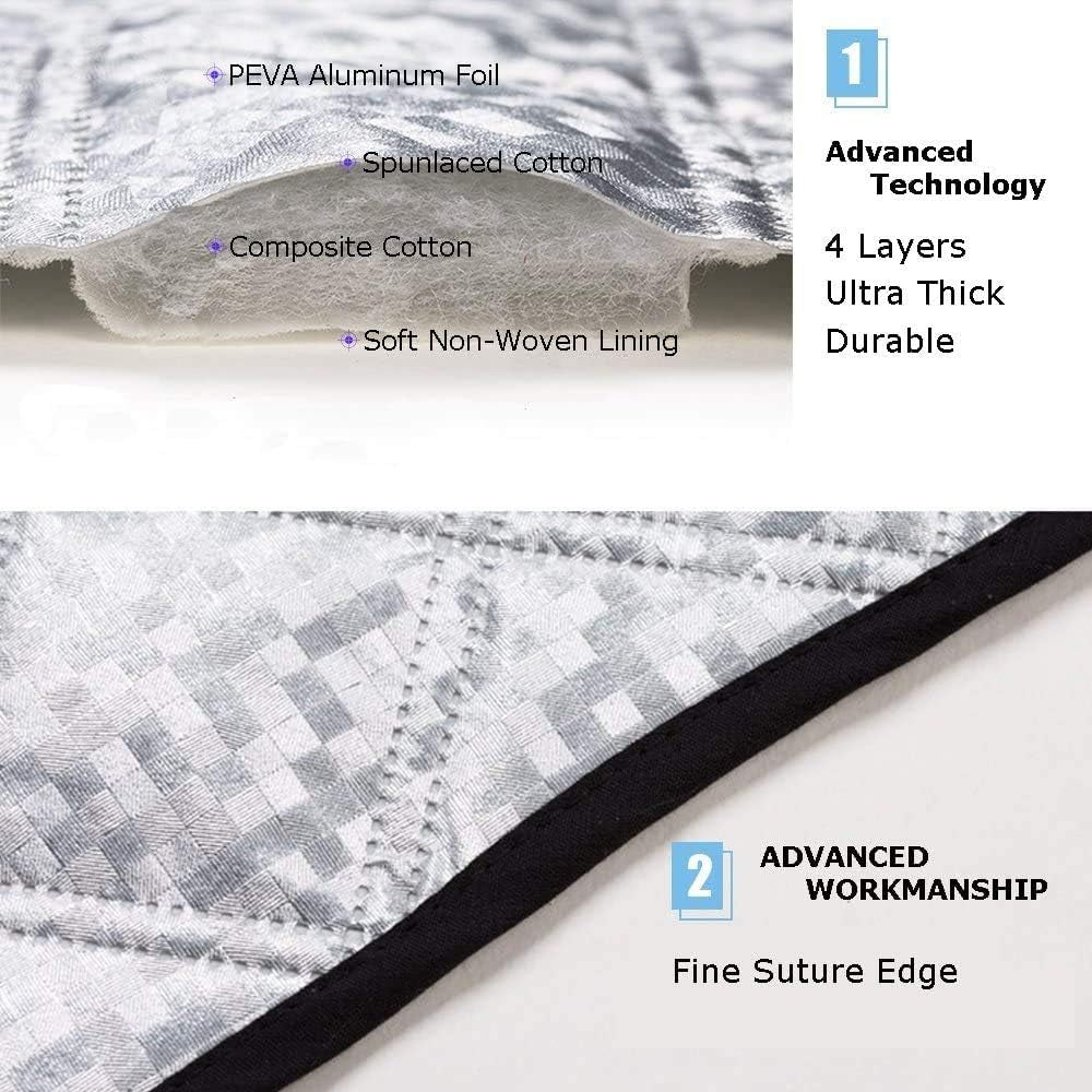 Car Windshield Cover, Heavy Duty Ultra Thick Protective Windscreen Cover - Snow Ice Frost Sun UV Dust Water Resistent - Pefect Fit for Cars Suvs All Years Summer/Winter