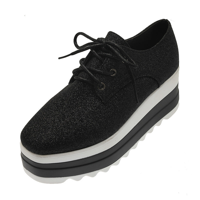 New British Style Sponge Cake Women's Thick-soled College Style Casual Shoes Soft Girl Increased