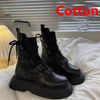 Martin Boots Women's Thick Sole Increased By Lace-up Booties