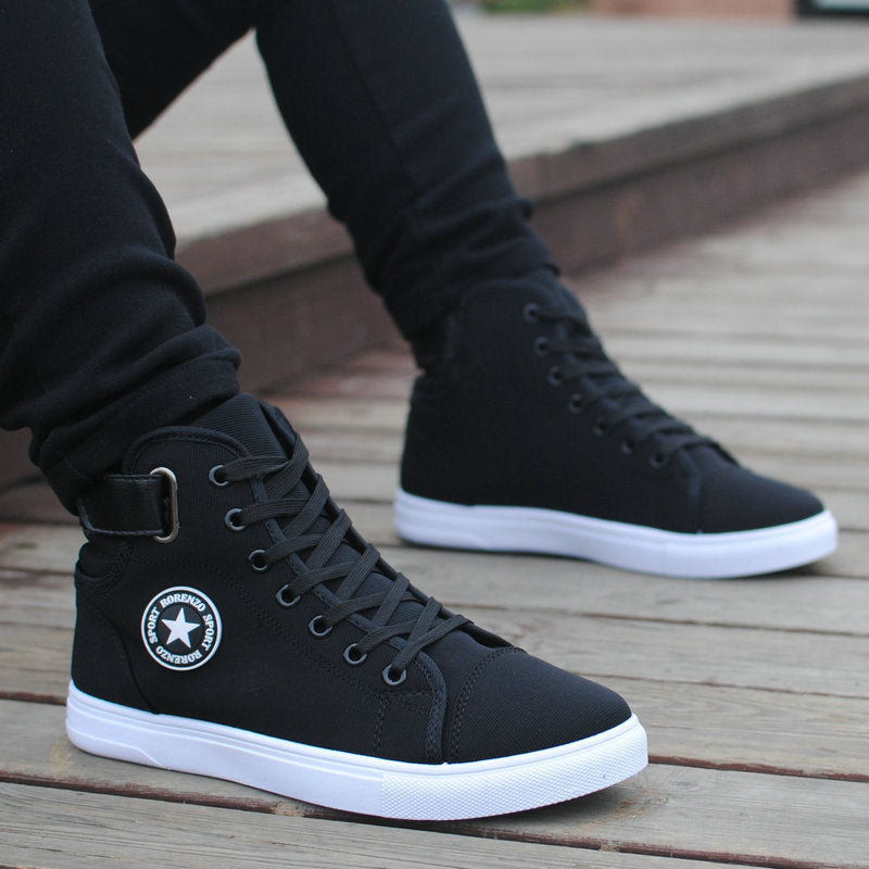 Men's High-top Canvas Shoes Fashionable Breathable
