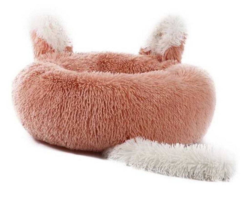 FPlush Pet Bed with Ears and Tail for Cats and Small Dogs