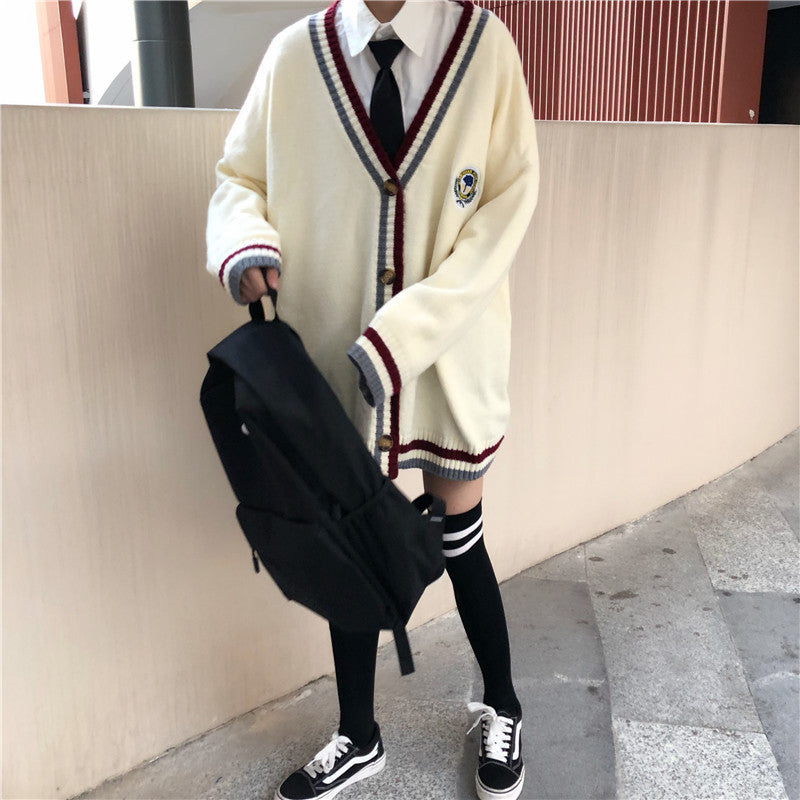Women's Pullover Preppy Style Cardigan Sweater
